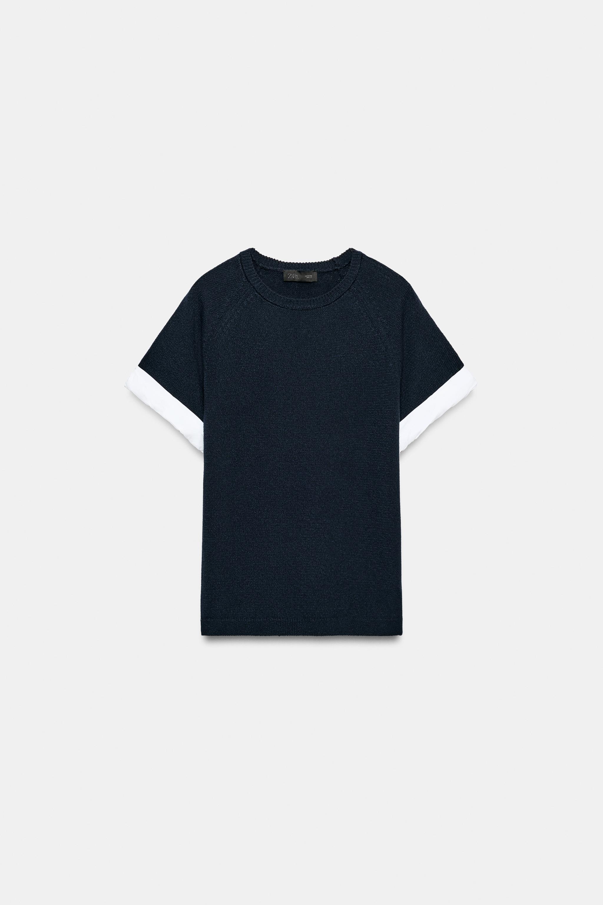 PULL EN MAILLE À MANCHES REVERS COMBINÉES